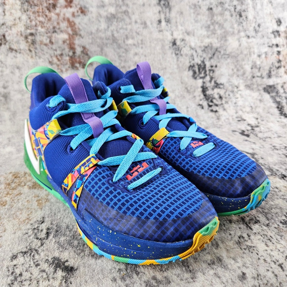 Nike LeBron Witness 7 Kaleidoscope Basketball Shoes Sneakers DQ8650-400 Youth 6